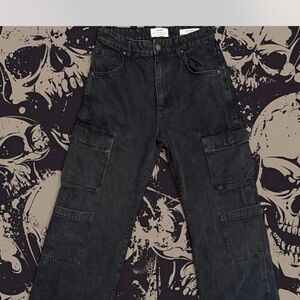 Cotton On Women's Black Relaxed cargo Jeans